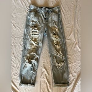 Hollister ripped high rise mom jeans size 27